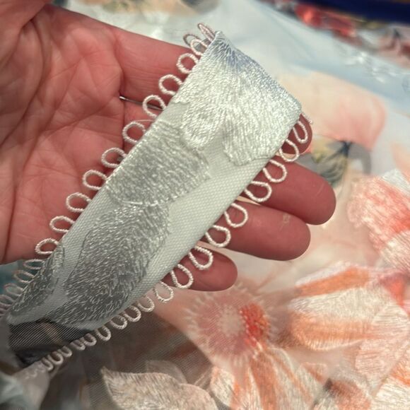 NWT AIDAN MATTOX FLORAL PRINT EMBROIDERED LONG A-LINE GOWN - Picture 6 of 8